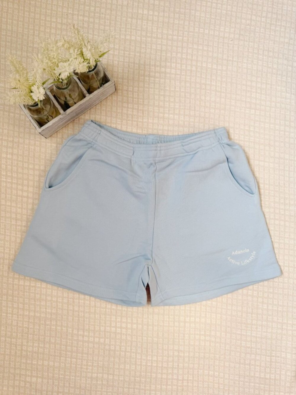 Adanola Light Blue Cotton Sweat Shorts Size S New With Tags